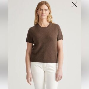 Quince Brown Short Sleeve Top